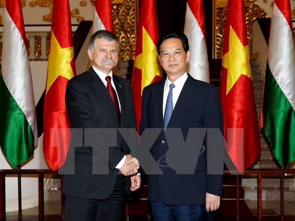 PM Nguyen Tan Dung receives Hungarian NA Speaker - ảnh 1